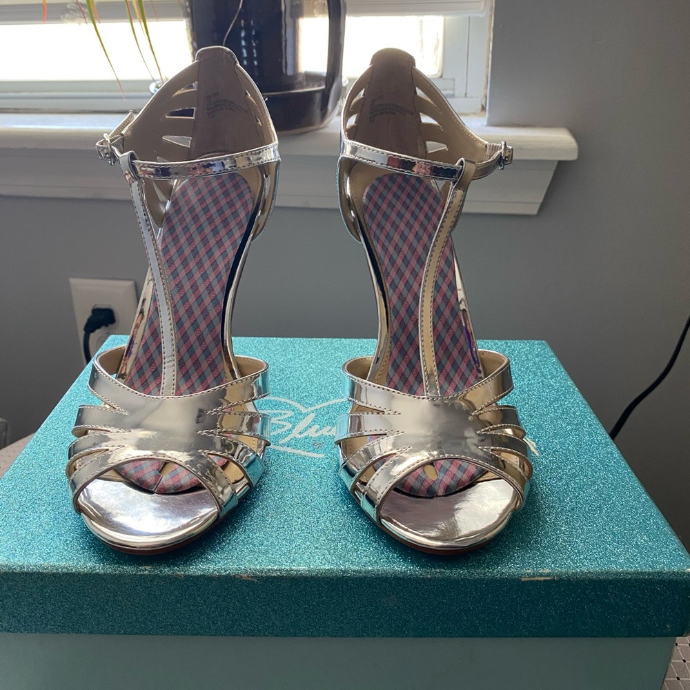 Silver Strappy Heels